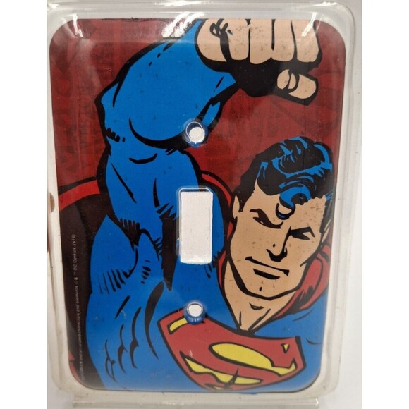 Vintage Superman Comic Style Single Switch Plate - Open Road Brands - Picture 1 of 3